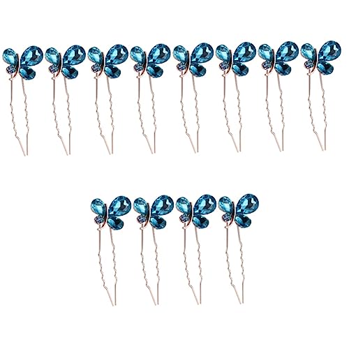 Épingles à cheveux bleu cristal de mariage Ipetboom 12 pièces