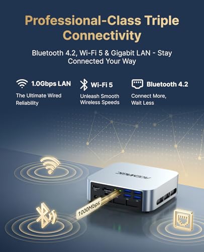 Image of ACEMAGIC K1 Mini PC, Ryzen R2544 16GB DDR4 256GB SSD Windows 11 PRO | WiFi 5 & BT4.2, 4K Triple Display, HDMI & Type-C Ports, Compact Small Computer for Home, Office, Business & School Use