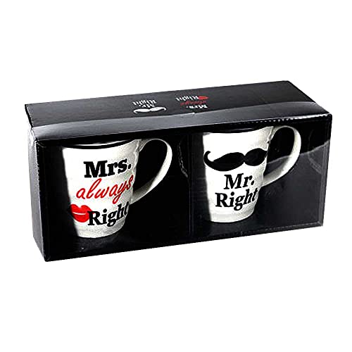 Out of the blue Set de 2 Tazas Mr Right & Mrs Always Right