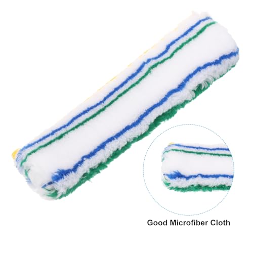 Image of MECCANIXITY Microfiber Scrubber Replacement Head 9.84 Inch for Window Glass Marble Wall Home Bathroom, Blue /Green