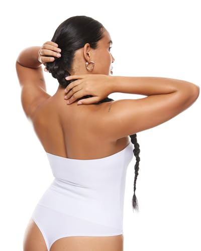 Image of INLYRIC Women's Natrelax Sexy Strapless Bodysuit Thong Tube Top Off The Shoulder One Piece Leotard