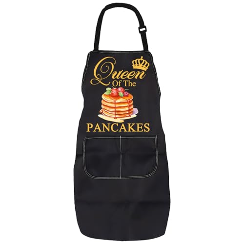 PXTIDY Pancake Inspired Gifts Queen Of The Pancake Cooking Baking Apron Culinary Student Gift Bakery Apron (PANCAKES apron)