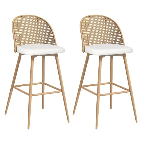 Tyboatle TENGBIAN Bar Stools Set Of 2 Rattan Swivel 29 Inch Height Barstools thumb #8