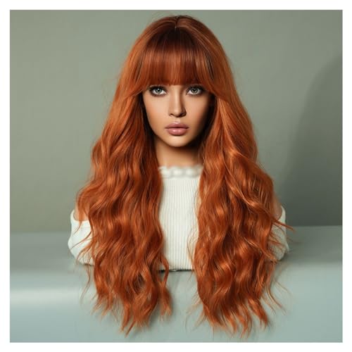 Wig For Women Long Wave Rolling Wig With Bangs Long