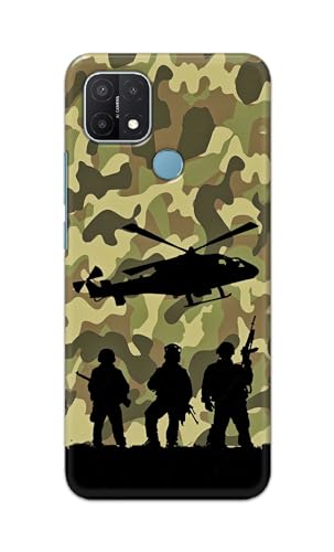Image of Printed Hard Back Cover Case for Oppo A15 | Oppo A15s Back Cover (Army) -1111