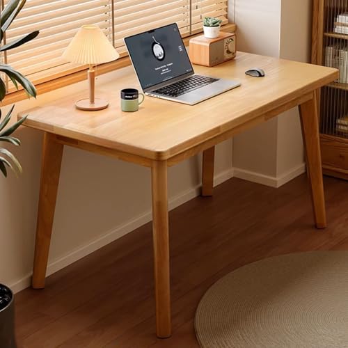 Bxzzuisパソコンデスク 学習机 勉強机 木製 シンプルワーク 80/100/120cm 無垢材 多機能 省スペース 簡単組立 おしゃれ 木目調 在宅勤務 高校生 学生用成長机でホームオフィスに最適 (80cm,ナチュラル)