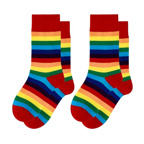Image of Vintage Striped Crew Socks Slouchy Calf Tube Socks for Women and Men | Retro Athletic Mid-Calf Socks, Stretchy Knit Casual Comfort for Running Golf Tennis Volleyball & Daily Wear