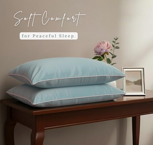 Image of BSB HOME Luxury Satin Silk Pillow Cover | 300 TC Ultra-Smooth Silky Finish | Premium Home Bedding Pillowcase | Soft, Glossy & Skin-Friendly Fabric | 18 x 28 Inches (Celeste Blue)