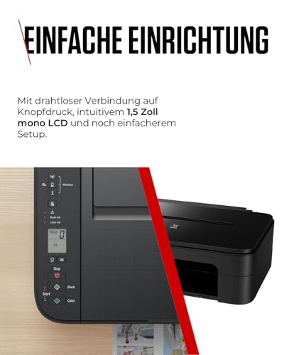 Canon PIXMA TS3350 Drucker Farbtintenstrahl Multifunktionsgerät DIN A4 (Scanner, Kopierer, 4.800 x 1.200 dpi, WLAN, USB, Apple AirPrint, PIXMA Cloud-Link), schwarz