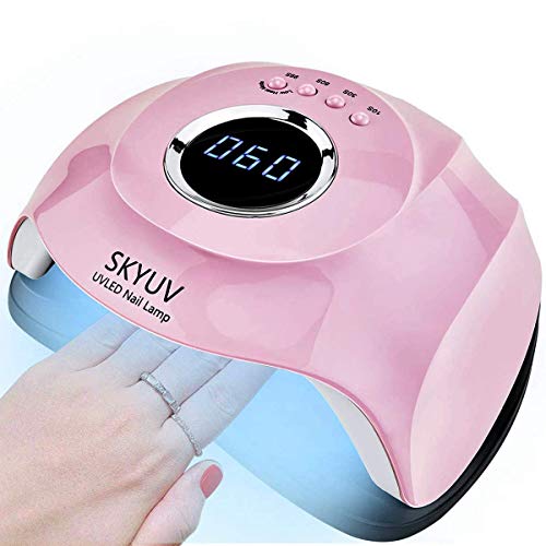 UV Nail Lamp, 80W UV Led Nail Lamp, Nail Dryer Light Curing Lamp With Timer/Sensor for Led UV Gel Nail Polish Nail Art Manicure Tools (Pink)