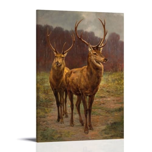 Tableau cerf Rosa Bonheur pour décoration murale salon nature et affiche faune sauvage sur toile