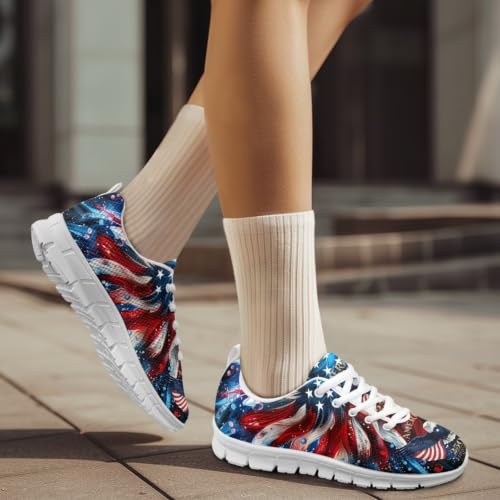 Image of GIFTPUZZ Mens Lace Up Athletic Trainers Running Sneakers Wedge Breathable Gym Lightweight Sports Tennis Shoes