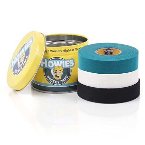 Howies 3 Pack Hockey Stick Premium Cloth Tape or Shin Tape 3-Pack You Choose Colors - Cloth (1 Inch by 24 Yards Long) Clear/Poly (1