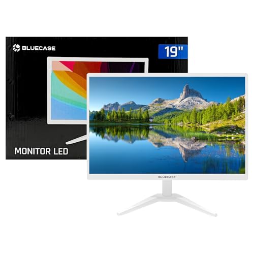 Monitor 19" Branco Led Resolução WXGA+ 1440x900 75Hz HDMI e VGA Padrão VESA para Escritório, Estudos, Trabalho