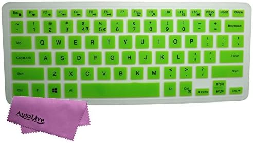 AutoLive Keyboard Skin Protector Cover for Dell XPS 15-9550, Precision 15-5510 M5510, Inspiron 13-5368/7368, Inspiron 15-7568 14-3452 US Layout (Green)