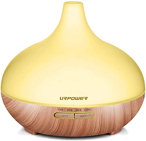 Aromatherapy Essential Oil Diffuser, URPOWER 300ml Wood Grain Ultrasonic Cool Mist Whisper-Quiet Humidifier