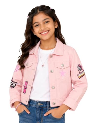 Image of Girls Full Sleeve Solid Crop Denim Jacket
