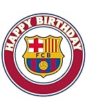 7.5 Barcelona Cake Topper – Round Edible Birthday Cake Decorations, Happy Birthday Cake