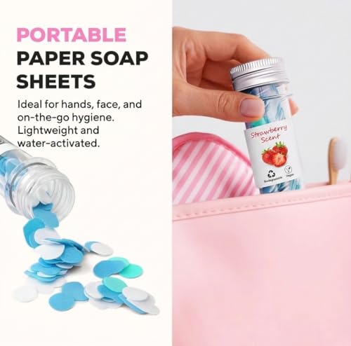 Image of Pack of 2 Paper Soap Strips: Portable Hand Wash for Travel