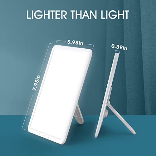 Light Therapy Lamp, Ultra-Thin Uv-Free 10000 Lux Therapy Light, Timer Function, Adjustable Brightness Levels, Memory Function, 90° Rotatable Stand For A Happy Life #TOP2