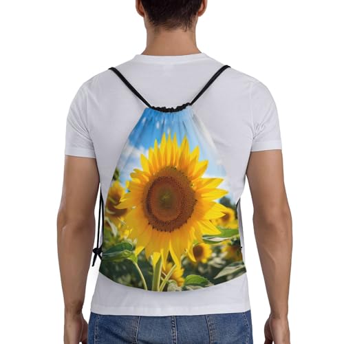 Sunflower garden3 print Drawstring Bag Sack Gym Bag Ditty Bag for Gym Traveling, Hiking, Yoga, Shopping for Adult2