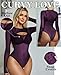 Avidlove Long Sleeve Bodysuit for Women Sexy Mesh Going Out Tops Sheer Body Suit Cut Out Leotard Shirts Rave Outfits Purple S