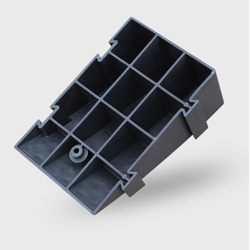 2 piezas de rampas portátiles para bordillo de entrada, rampas umbral interconectables para vehículos, motocicletas, sillas de ruedas y bicicletas, rampas ligeras de plástico (Color: Negro, Tamaño: Altura 11 cm / 4 pulgadas) miniatura 2