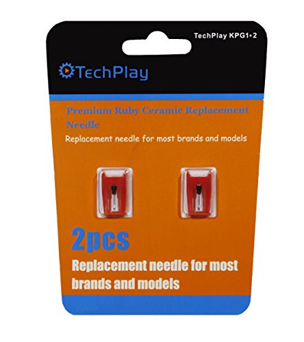 Aguja para tocadiscos Roby de cerámica techplay, pack de 2 unidades de repuesto