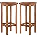 vidaXL 2X Legno Massello di Acacia Sgabelli da Bar Sedie da Giardino Bistrò