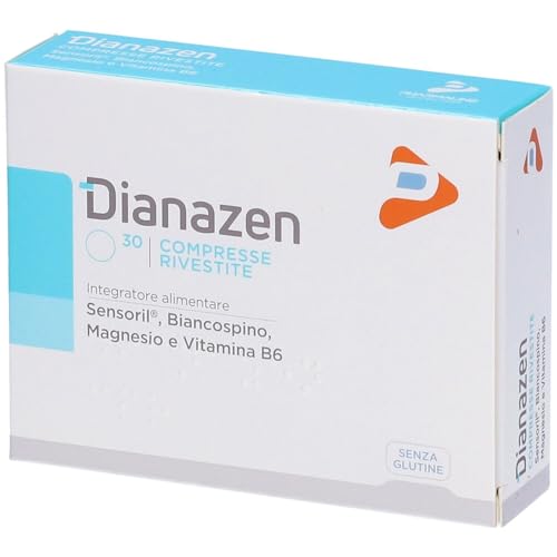 Pharma Line DIANAZEN – Integratore Alimentare per il Rilassamento e il Benessere Mentale, con Sensoril®, Biancospino, Magnesio e Vitamina B6, 30 Compresse rivestite
