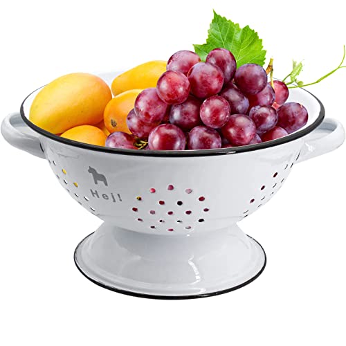 Enamel Fruit Bowl Basket For Kitchen Counters Decorative Fruit Bowl Home Table Decor, Applicable To Farmhouse Decor, Holiday Decoration (Pony) #TOP29