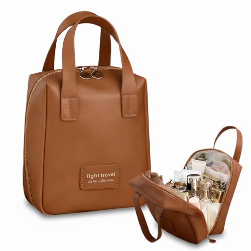Neceser Mujer para Viaje, Bolsa de Aseo Grande Maquillaje Impermeable, Bolsa de Cosméticos de Viaje con Separador y Asa, Grande Neceser Makeup Bag para Accesorios de Tocador