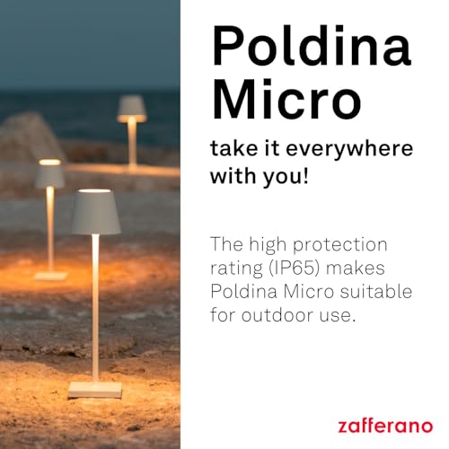 Zafferano, Poldina Micro Lamp, Rechargeable Cordless Table Lamp with Touch Controls, Suitable for Interior and Outdoor Dimmer - Image 3