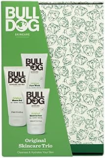 BULLDOG Skincare - Original Skincare Trio, Gift Set for Men (x1 Original Moisturiser 100ml, x1 Original Face Wash 150ml, x1 Original Shave Gel 175ml)