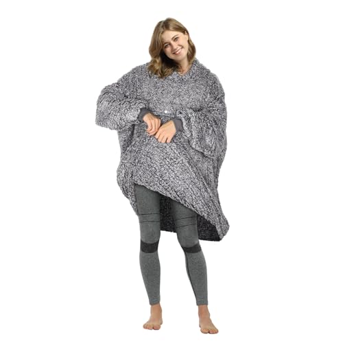 Image of Catalonia Oversized Hoodie Blanket Sweatshirt, Comfortable Sherpa Giant Pullover with Large Front Pocket for Adults Men Women Teenagers Wife Girlfriend