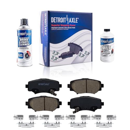Image of Detroit Axle - Rear Brake Pads for 2014 2015 2016 2017 2018 Mazda 3 Sport | Ceramic Brake Pads w /Hardware Replacement