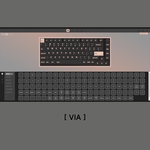 Image of MONSGEEK M1W V3 VIA Aluminum Mechanical Keyboard 75% RGB Hot-swappable Gaming Keyboard with Knob, 6000 mAH RGB Gradient Black with PBT Double Shot Keycaps Rosewood Switch