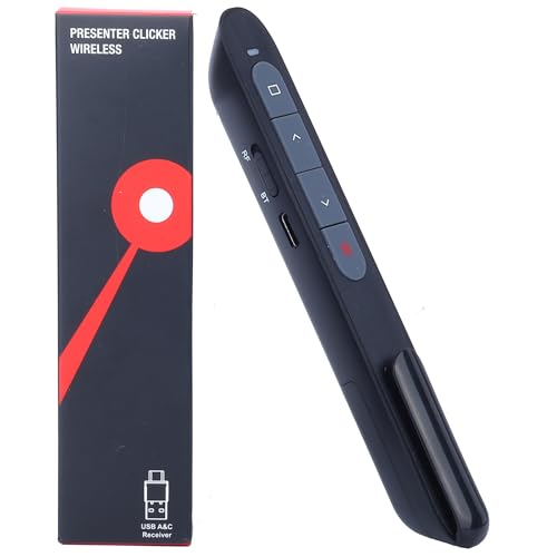 Image of Wireless Presenter with Bluetooth & 2.4G RF Modes, Volume Control & Hyperlink Support, USB-C /A Dual-Port, Plug & Play Portable Presentation Remote for Windows /Mac /Linux /Android