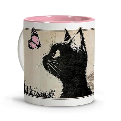 LolaPix Taza con Dibujo de Gato Estilo Anime. Tazas Originales para Regalar. Regalos Frikis Mujer. Regalos para Amantes de los Gatos. Taza Anime Gato Negro. | Ya disponible en tu tienda friki favorita! En mundofriki.es!