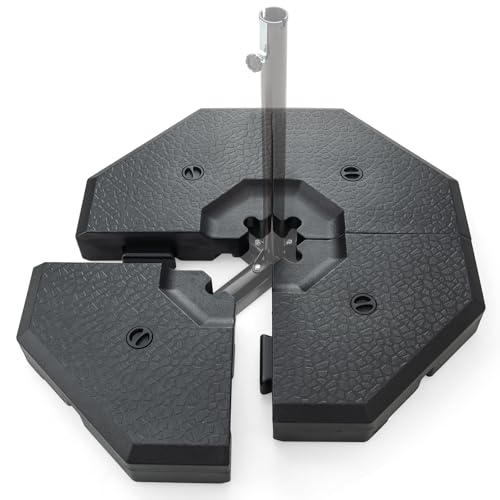 Tangkula 4 Piece 350 lbs Patio Umbrella Base, Octagon Shaped Water & Sand Filled Outdoor Weighted Umbrella Base Plate, 41
