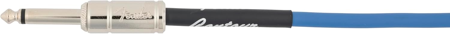 Fender Contour Coiled Instrument Cable, Guitar Accessories, Straight/Angle, Lake Placid Blue, 30 ft - Image 2