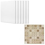 BXI Sound Absorber - 31.5 X 23.6 X 3/8 Inches 6 Pack High Density Acoustic Absorption Panel + Wood Sound Diffuser - 24 X 24 X 2.8 Inches Thick Acoustic Diffusion Panels