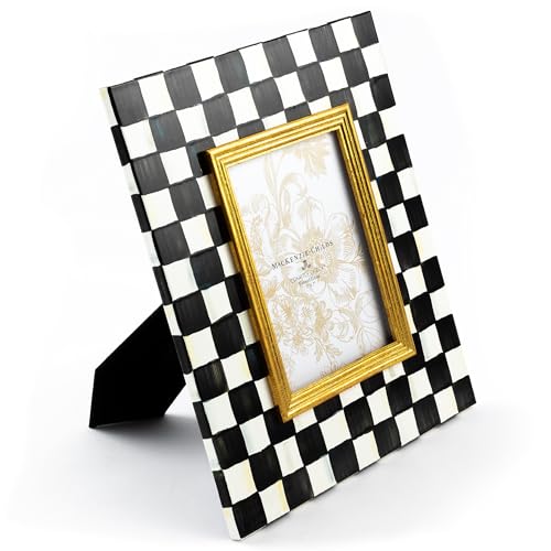 MACKENZIE-CHILDS 5x7 Picture Frame, Black-and-White Courtly Check