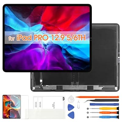 Screen Replacement for iPad Pro 12.9 5th 2021 / 6th Gen 2022 LCD Display A2379 A2436 A2437 A2461 A2764 LCD Screen Touch Screen Digitizer Assembly with Repair Tools (Black)