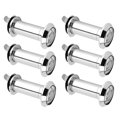 Jiawu Mirilla para puerta, ángulo amplio de 220 grados, antirrobo, ajustable, paquete de 6, con cubierta trasera, para puertas de madera, fibra de vidrio y metal miniatura 2