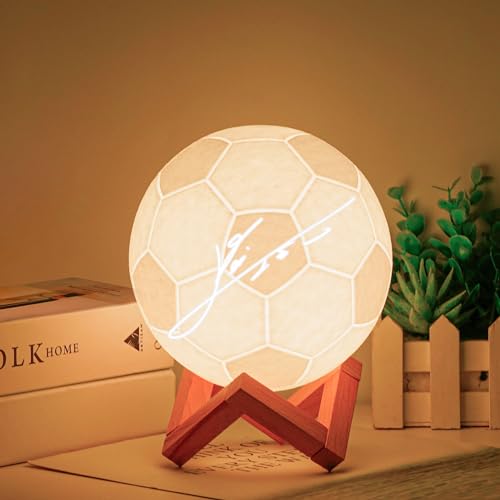Lámpara de noche balón de fútbol para niños con control remoto miniatura 5