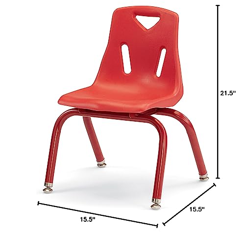 Image of Berries Jonti-Craft 8122JC1008 Stacking Chair with Powder-Coated Legs, 12 inch Height, Red
