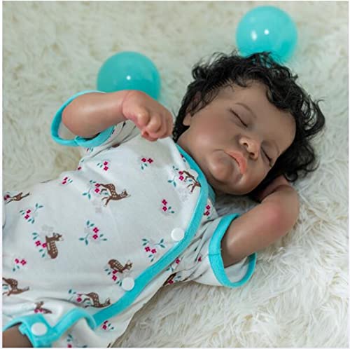 50 cm Weiche Körper Neugeborene Puppe 20 Zoll Reborn Baby Handgefertigte Schwarze Haut African Amerikaner Baby Hand Wurzelte Haar Mit Flasche Und Friedensstifter – Bild 6