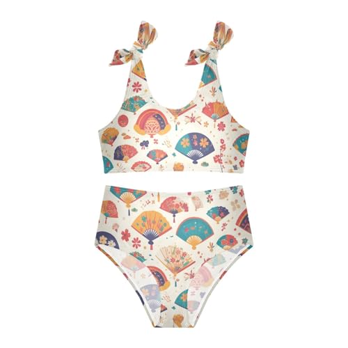 KLL Hand Drawn Cute Japanese Fans Girl Two Piece Bikini Sets Beach Swimsuit Swimming Suits Cute Shoulder Strap3