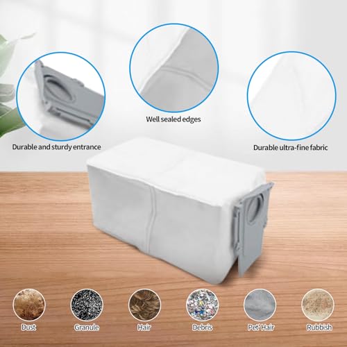 JOSYOG Saros 10 Ersatz Dual Hauptbürste/Seitenbürsten/Wischpads/Staubbeutel für Roborock Saros 10 Roboter-Staubsauger-Zubehörteile (Set 2) – Bild 5